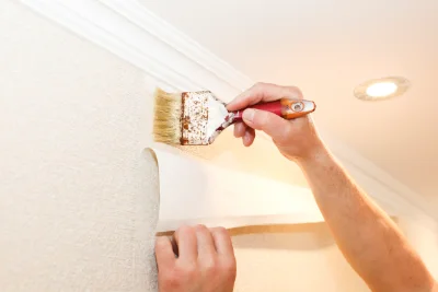 Pose de papier peint aux Grangettes — revêtements muraux et toiles de verre
